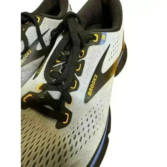 Brooks Women's Ghost 15 Neutral Running Shoe Light Blue/Black/Yellow 9 Medium - Picture 8 of 9